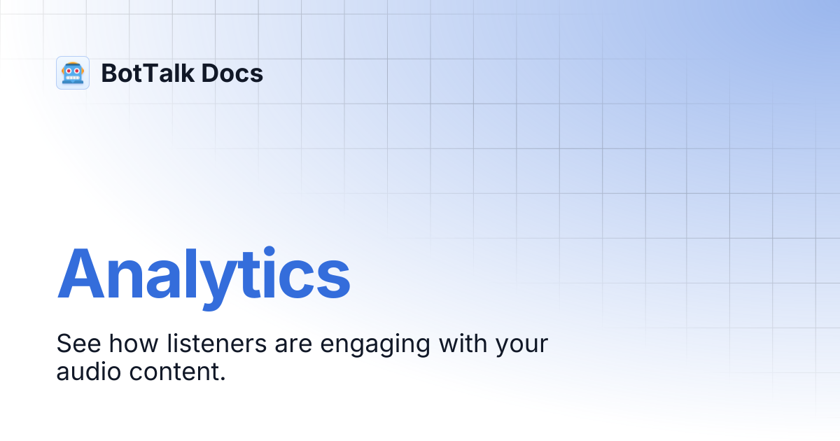 Analytics | BotTalk Docs